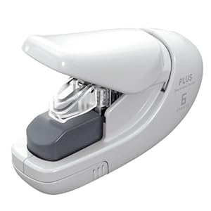 【クリックで詳細表示】PLUS 針なしホッチキス ペーパークリンチ ホワイト 31-130 SL-106AB WH