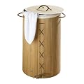 Wenko 17753100 W�schetruhe Bamboo - mit W�schesack, Bambus, � 35 x 60 cm, 55 Liter, natur
