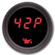 Cyberdyne A010E060Y Red Oil Pressure Gauge - Black Bezel w/ Sending Unit