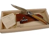 Laguiole Pocket knife+leather sheath wood or horn handle