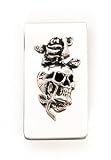 Ed Hardy Skull & Rose Stainless Steel Money Clip