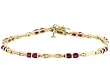 14K Yellow Gold Ruby and Diamond Bracelet