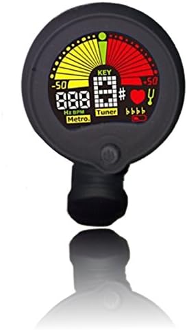Guitar Tuner, Clip On, Flat Tuning Function. Preset for Guitar, Bass, Violin, Ukulele Plus Chromatic. Acoustic or Electric. Best Digital Vibration Tuner for Every Level of Player.