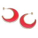 Lucas Jack 18ct Gold Plated Eclipse Earrings Pink Jade Resin as worn by Cheryl Cole in Blue