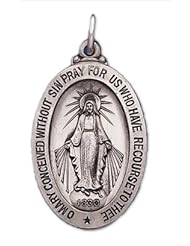 0.925 Sterling Silver Virgin Mary Pendant Charm