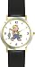 Young Boy Fishing or Fisherman with Fish on Fishing Pole Fishing - WATCHBUDDY® DELUXE TWO-TONE THEME WATCH - Arabic Numbers - Black Leather Strap-Children's Size-Small ( Boy's Size & Girl's Size )