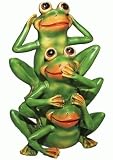 Happy Frogs Figurine Hear No Evil Speak No Evil See No Evil 7