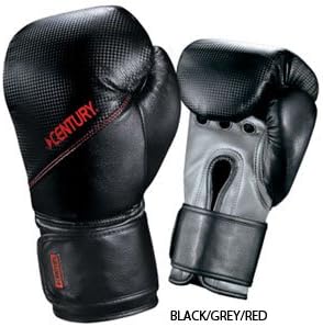 Official Men's 14oz Boxing Gloves w/ Wrist Wrap - Black/Grey/Red