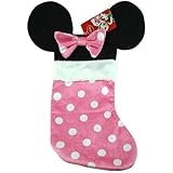 Disney Mouse Ears 18" Velour Christmas Stocking with Plush Cuff (Minnie Mouse - Pink)