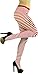 ToBeInStyle Women's Colorful Opaque Striped Tights Pantyhose Stocking Hosiery - White/Red - One Size