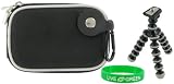 Hard Nylon (Black) Case and Premium Tripod for Nikon Coolpix L20 Digital Camera Black