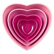 Zak Designs 4-Piece Heart-Shaped Serving Bowl Set, Pink
