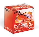 Electronics : TDK DVD-RW Rewritable Disk Cased 4x Speed 4.7Gb Ref DVD-RW47NEC10 [Pack 10]