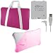 Premium Nintendo Wii Fit Accessory Bundle Combo Pack: Pink Nylon Mesh Carrying Bag, Pink Silicone Skin Case Cover, and a Rechargeable Battery Pack - All for the Wii Fit Balance Board