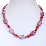 EXP Handmade Jasper, Pearl, Aventurine & Silver Necklace