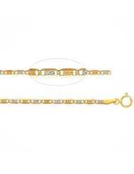 14K Tri-color Gold 2.1mm Valentino Diamond Cut Chain Necklace with Spring Ring Clasp - 16" to 22" Inches