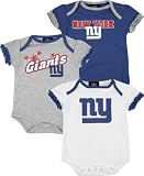New York Giants Newborn 3-Piece Creeper Set