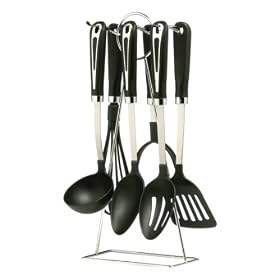 Premier Housewares 6-Piece Nylon and Stainless Steel Kitchen Tool Set with Stand