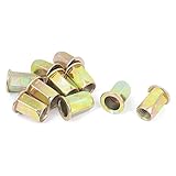 uxcell　リベットナット　炭素鋼、亜鉛メッキ　皿頭挿入ナット　ねじ付き六角ボディリベットナット　炭素鋼リベットナット