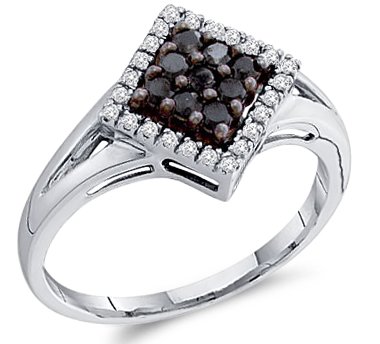 1 4 Carat Black White 10k White Gold