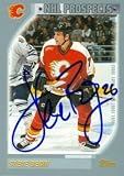 Steve Begin Autographed/Hand Signed Hockey Card (Calgary Flames) 2000 Topps #299