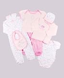 Duck Duck Goose Girls Bear Hugs 8-Piece Layette Set (Sizes 0M - 9M) - pink, 0-3mos