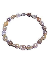 Nucleated Pearl 12-15mm AAA Multi Color Pearl Necklace- All natural Color