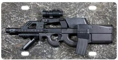 High Quality Famous Gun Pattern Metal Tag License Plate(4 hole cutouts)