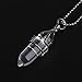 BRCbeads Gorgeous Faceted Natural White Crystal Handmade Wire Wrap Healing Point Chakra Pendant 40x10mm 1pcs per Bag for Necklace Making