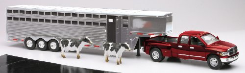 Dodge RAM 3500 Truck Fifth Wheel w/ Horse Trailer & 2 Cows