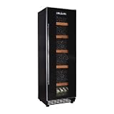 Produkt-Bild: Design Weink&uuml;hlschrank Luxus Weinklimaschrank (450 Liter - 209 Flaschen, Holzregale, doppelte isolierte Panorama Glast&uuml;r) abschlie&szlig;bar