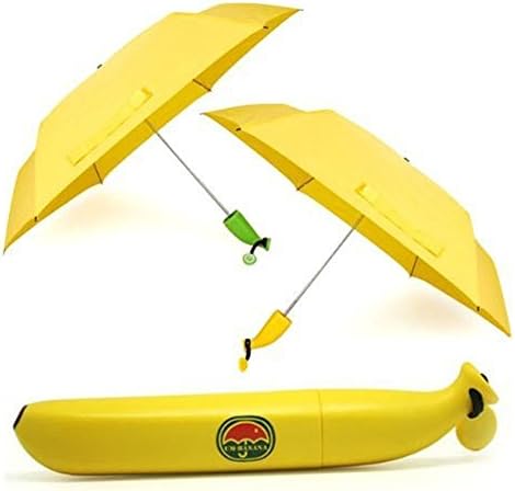 Portable Compact Novelty Outdoor Anti-uv Banana Shape Folding Sun And Rain Umbrella (Banana Yellow)
