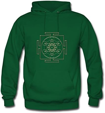 Women Style Personality Deepheather Small Yantra - Metatron`s Cube - Flower Of Life / Painting Green By Erinwood