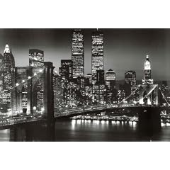 Empire 105530 New York Manhattan Brooklyn Bridge schwarz wei� Poster - 91.5 x 61 cm