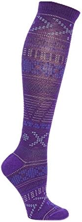 Farm to Feet Women's Mahtomedi Ultralight Knee-High Socks, Medium, Parachute Purple/Wooly Blue