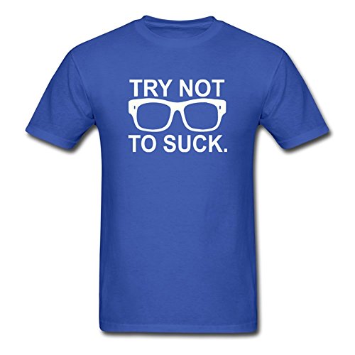 Try Not To Suck Chicago Cubs Maddon Men's T-Shirt Shirt Blue X-large
