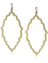 Dogeared "Always Beautiful" Moroccan Design Gold Dipped Hoop Drop Earrings