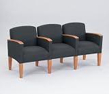 Fabric Three Seater with Center Arms