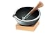 mono cast iron mortar with wooden base and pestle