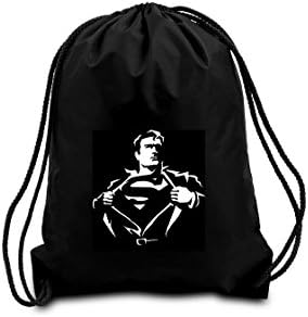 Black Superman drawstring school/PE/Gym/Kit bag