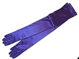 Adult 22" Long Purple Opera Length Lycra Satin Gloves