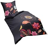 Fleuresse modern garden 112679 Fb. 4 Mako-Satin Bettw&auml;sche / 155 x 220 cm rubin