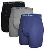 Calvin Classic Fine Rib Button Fly Boxer Shorts - 3 Pack (Small)