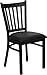 Flash Furniture HERCULES Series Black Vertical Back Metal Restaurant Chair - Black Vinyl Seat