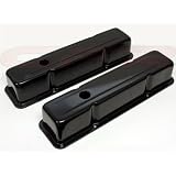 1958-86 CHEVY SMALL BLOCK 283-305-327-350-400 TALL STEEL VALVE COVERS - BLACK by CFR Performance