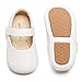 Felix & Flora White Baby Shoes Girl 12-18 Months - Infant Baby Walking Shoes Moccasinss Rubber Sole Crib Shoes(White,12-18 Months)