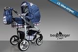 Bergsteiger Capri Kombikinderwagen 3-in-1 – System; Autositz; Schwenkräder (Megaset 10 – teilig; 8 Farben)