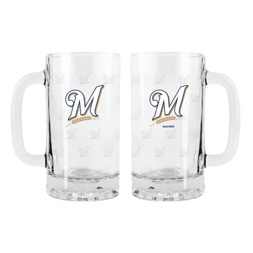 MLB Milwaukee Brewers 2-Pack Satin Etch Tankard Mug
