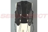 デグナー:レザーベスト/LEATHER VEST 牛革/カウレザー <strong>レースアップ</strong>デザイン オールドスタイル ブラック V-12 / カラー:ブラック / サイズ:M