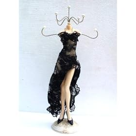 <b>Black Lace Jewelry Organizer Display Stand</b>